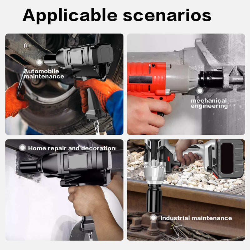 1/2 Inch Deep Drive Impact Socket Set,12-Point,SAE(3/8" to 1-1/4"),14 Pcs,Cr-Mo Steel,With a Storage Case