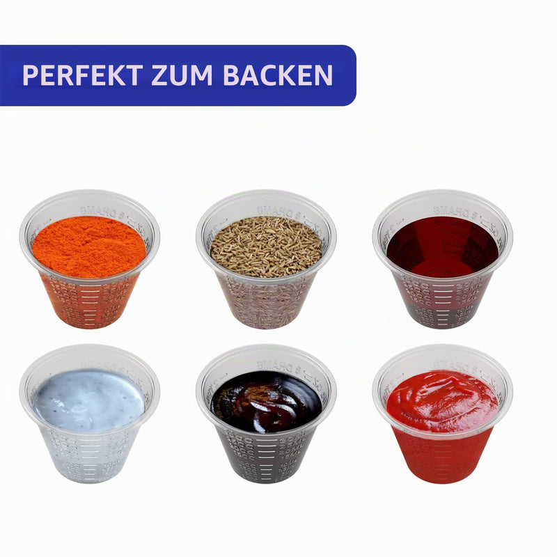 ReliMedPro Pack of 100 Medicine Measuring Cups 1oz (30ml) - Made of Clear Polypropylene with Measuring Scales for Liquid Medication, Resin, Paint & Pills