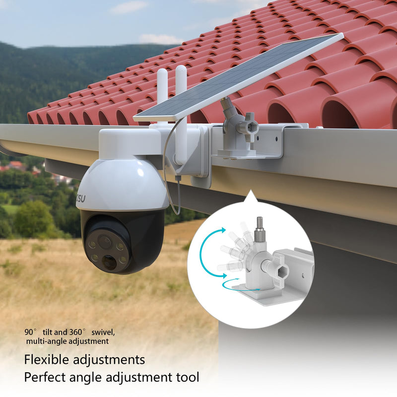HOLACA Gutter Mount Kits Compatible with AOSU Solar Security Cameras Wireless Outdoor(SolarCam D1 SE) and Aosu Solar Panel(White)