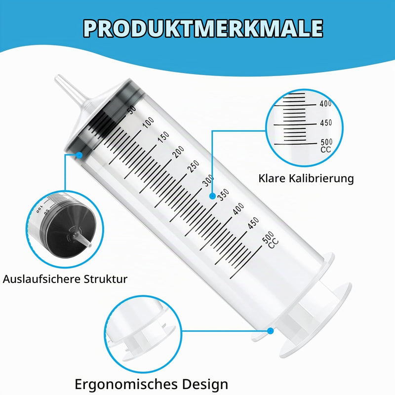 500 ml Large Syringe with Hose, Reusable Liquid Syringe | For pet feeding plant watering laboratory measurement dispensing 500ML
