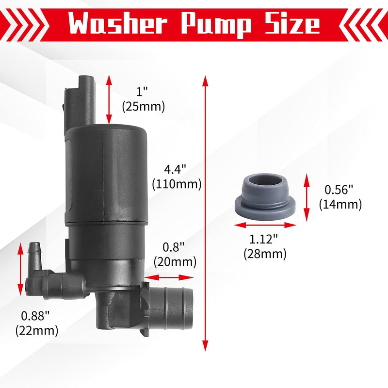 OTUAYAUTO Windshield Washer Pump - Replacement for 2004-2015 Nissan Titan, 2009-2015 Nissan Frontier, Original Factory OEM: 28920-7S200 Washer Fluid Pump with Grommet