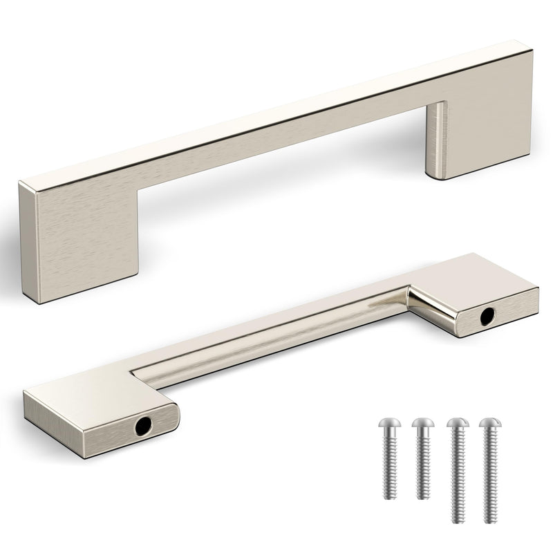 Southern Hills Brushed Nickel Cabinet Pulls - 96mm - Satin Nickel Drawer Handles, Modern Kitchen Cabinet Handles, Silver Kitchen Handles for Cabinets and Drawer Pulls, Cupboard Door Hardware 3.75 inches 5 pack
