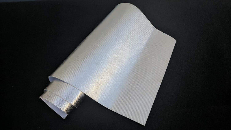 Aluminized Heat Shield Thermal Barrier Adhesive Backed Heat Blanket (12'' X 24'')