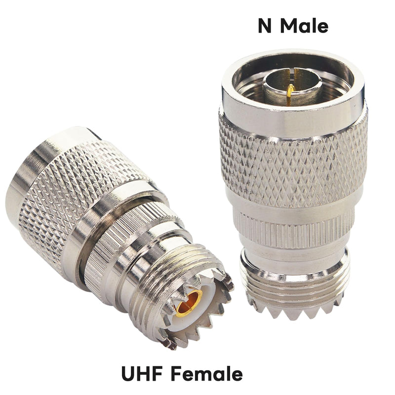 Boobrie N Male to UHF Female SO-239 Connector SO239 Jack to N-Type RF Coaxial Coax Cable Adapter for Antenna/Wireless LAN Device/WiFi/Radio/Coaxial Extension Cable Pack of 2