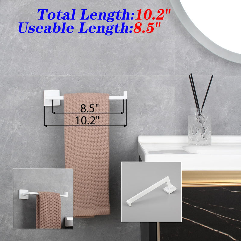 GERZWY Bathroom 3-Pieces Hardware Sets Stainless Steel - Toilet Paper Holder Towel Ring Coat Hook, White