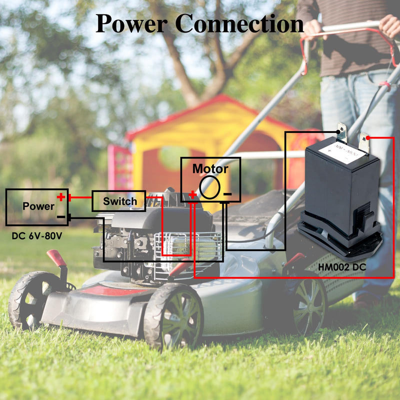 Jayron JR-HM002 DC 6-80V Snap in Mechanical Hour Meter for DC Powered Equipment Such as Fork Lifts,Golf Carts,Generator,ATV,Lawn Mower,Floor Care Equipment,and Any Other Battery Powered Equipment