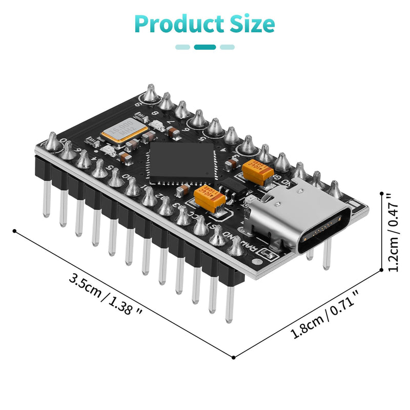 5pcs Pre-Soldered Pro Micro ATmega32U4 5V 16MHz Development Board Microcontroller USB C Interface Compatible with Arduino IDE 5