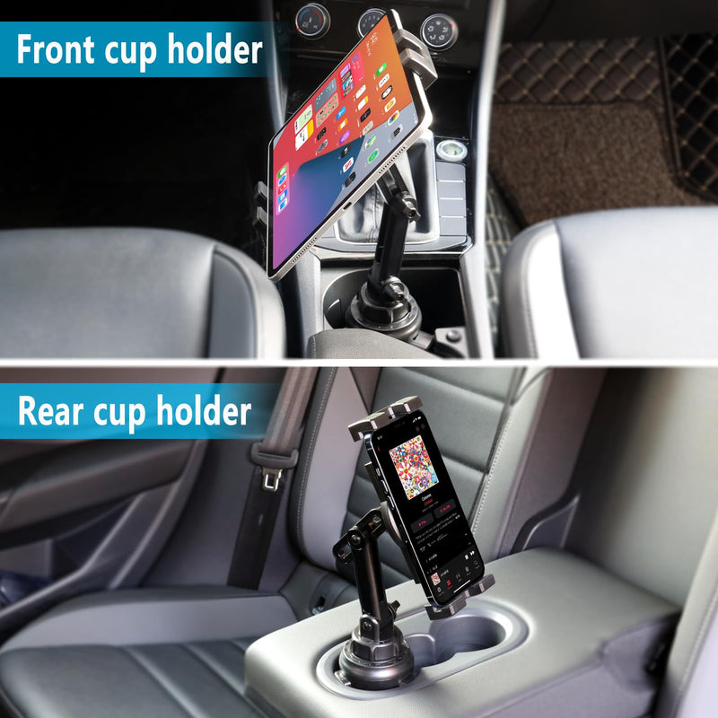 Cup Holder Tablet Mount for Car [Height Adjustable Arm] Vehicle/Truck Cupholder Tablet Mount Drink Holder for 4-12.9" Devices, iPad Pro Air Mini, Galaxy Tabs, iPhone, Tablets & Phones