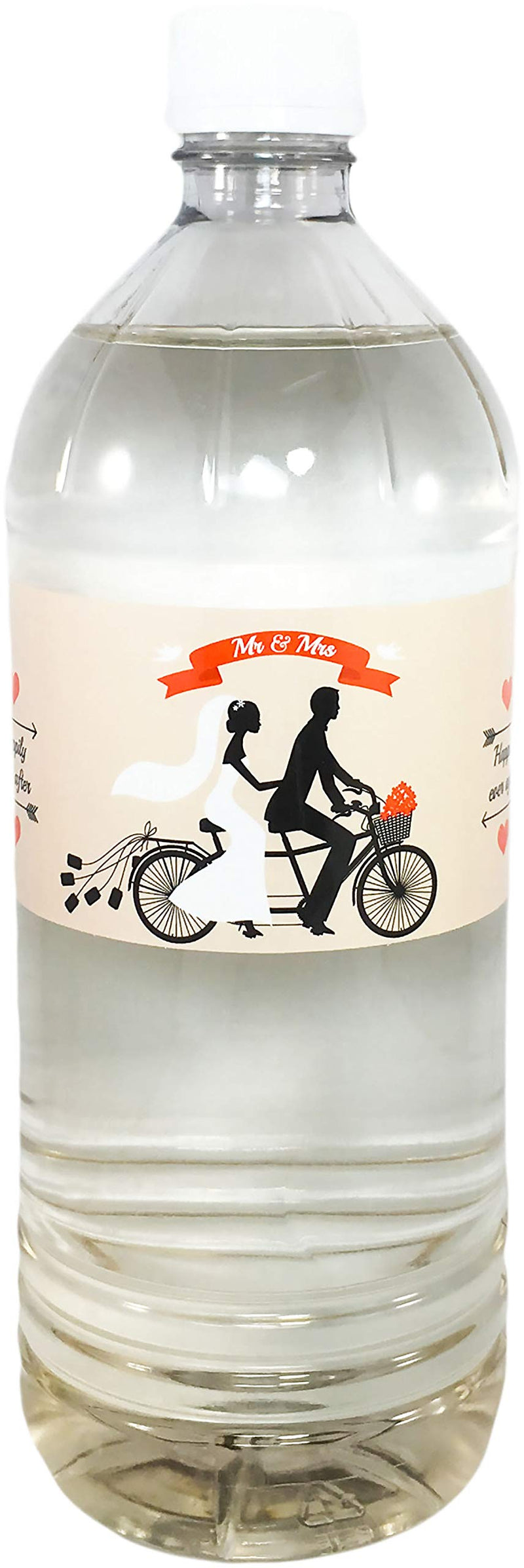 Just Married Water Bottle Labels Happily Ever After 2 x 8 Inch 50 Total Stickers On A Roll