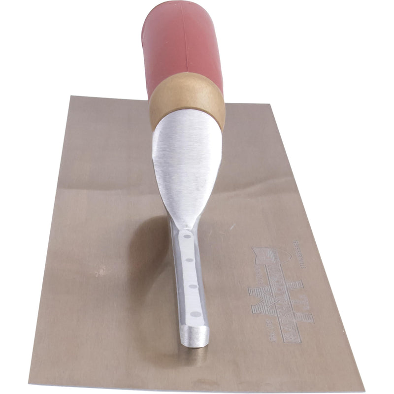 MARSHALLTOWN PermaShape Finishing Trowel, 13 x 5 Inch Broken-In Golden Stainless Steel Concrete Tool, Assembled in USA, PB13GSD