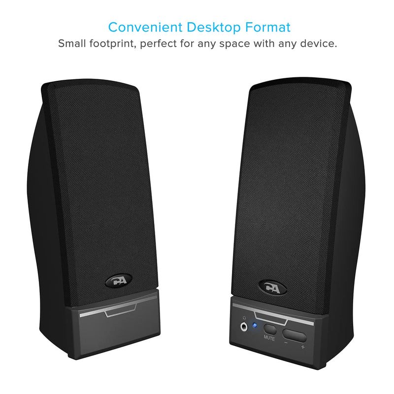 Cyber Acoustics USB 2.0 Speaker (CA-2014USB)  - USB Powered 2.0 Desktop Computer Speakers, USB-C or USB-A Compatible
