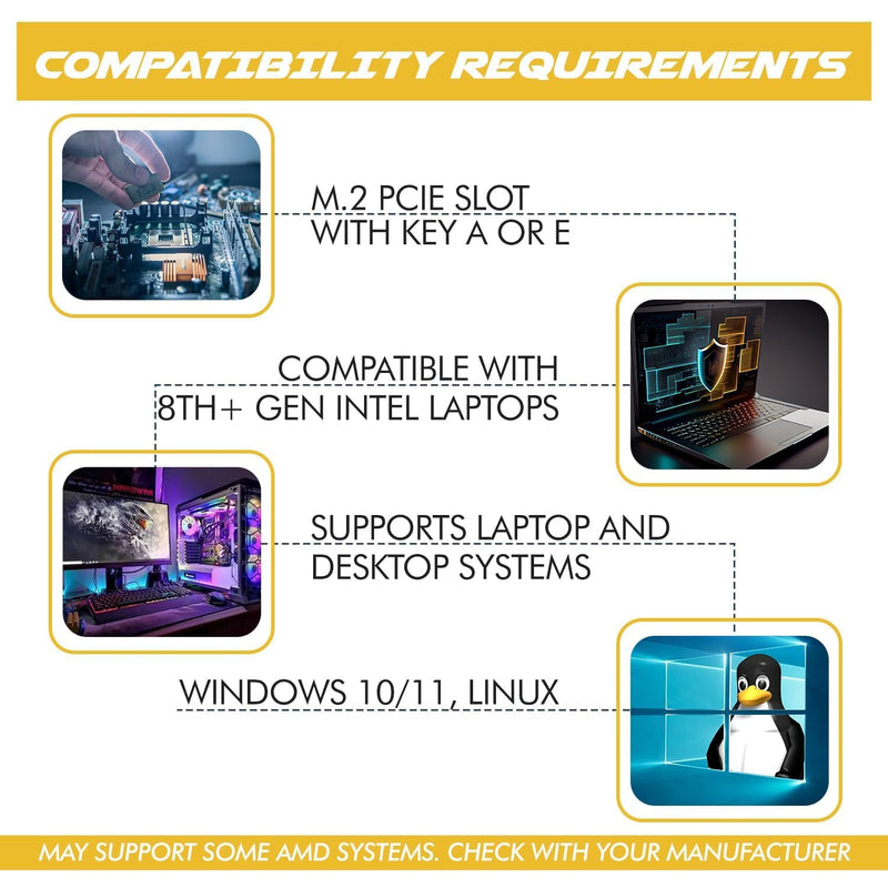 AX1650x Killer Series WiFi 6 Upgrade | Gaming WiFi Adapter | M.2 WiFi Card for PC | 2.4 Gbps WiFi for PC | Supports Bluetooth 5.2 & Intel, AMD, Windows 10+, Linux Wi-Fi 6 M.2 PCIe AX1650x