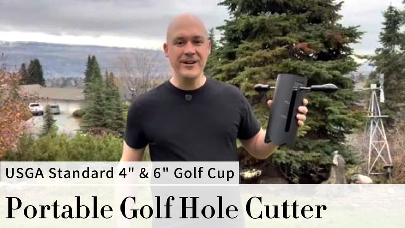 Portable Golf Hole Cutter with Detachable Handle - USGA Standard 4" & 6" Golf Cup Digger Kit with Detachable Handle for Backyard Putting Green, Lawn & Garden Practice