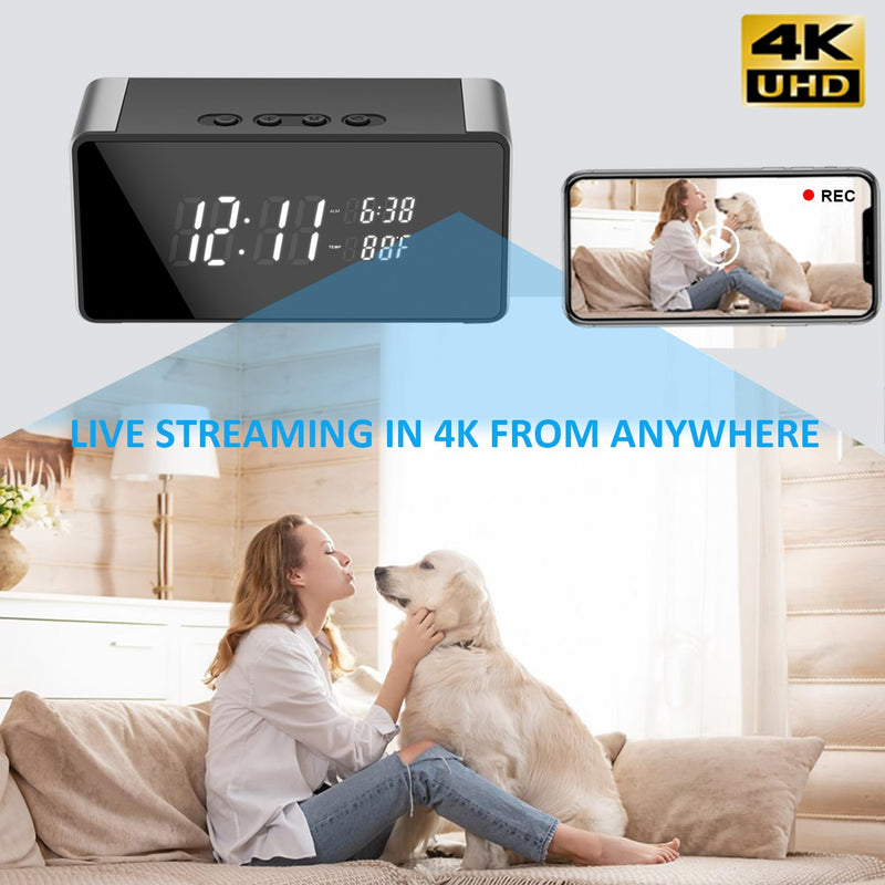 Wireless WiFi Hidden Spy Camera, Full HD 4K Home Security Cam for Home Safety Support 5G&2.4G with Night Vision and Motion Detection, APP Control with SD Storage