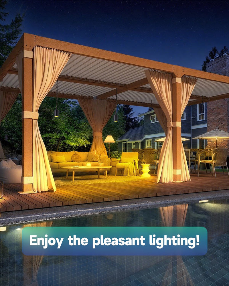 Low Voltage Brass Hanging Light Outdoor, 12V Landscape Pendant Tree Light, Replaceable GU5.3 MR16 LED Bulb, Soft Warm White 2700K, IP67 Waterproof Design for Garden Yard Gazebo Pergola 1-Pack