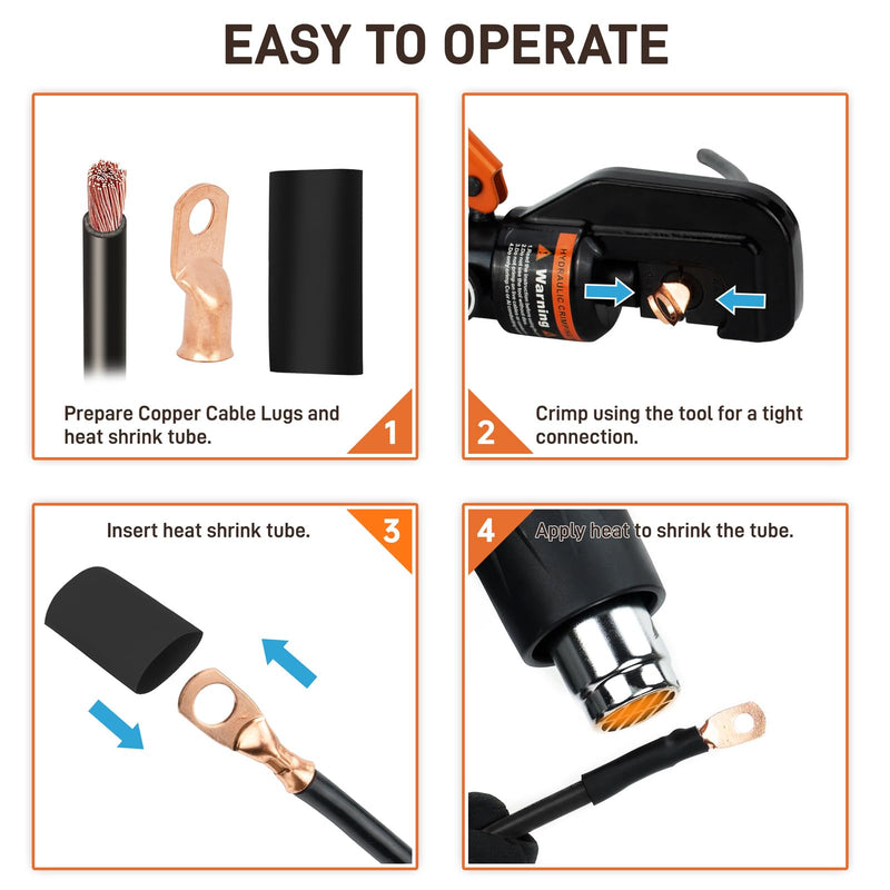 Sanuke 20pcs 2/0 AWG-3/8 Wire Connectors, Battery Copper Lugs Terminals | Heavy Duty Wiring Connectors for 00 Gauge Wires, 20pcs 3:1 Dual Wall Adhesive Heat Shrink Tubes(UL), Electrical Crimp Ends 2/0 Awg - 3/8" (M10) Bare Copper 20