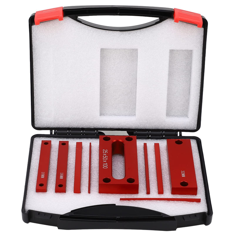 Height Measuring Blocks, 9-Piece 1-32 mm Aluminum | Milling Machine Adjustment Tool ±0.001 Inch Accuracy Anodized with Protective Box