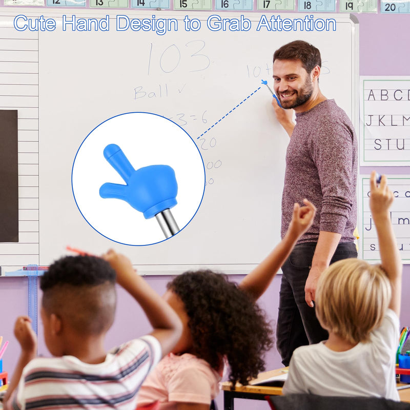 Mini Finger Pointer Sticks for Classroom, Retractable Teacher Hand Pointer, Telescopic Finger Pointer for Kids Reading & School Presentation Supplies (Blue, 2 PCS)