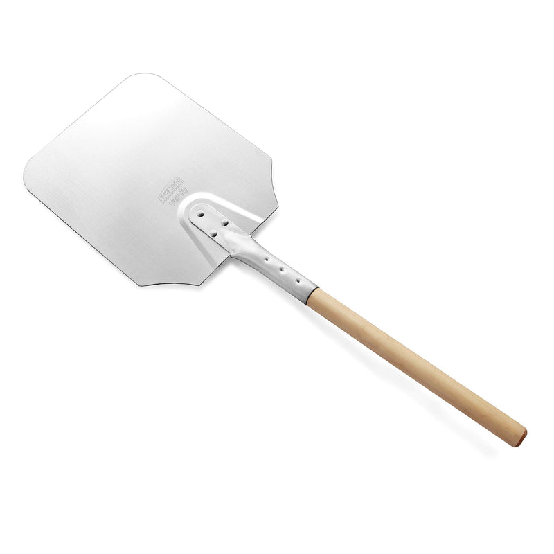 New Star Foodservice 50219 Aluminum Pizza Peel, Wooden Handle, 9 x 11 inch Blade, 26 inch overall 9" x 11" x 26"