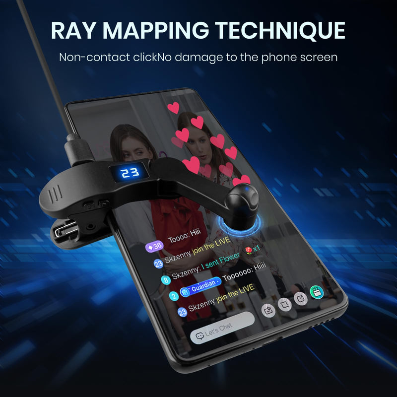 Auto Clicker for Smart Phone, Phone Screen Device Speed Clicker for iPhone iPad Apps, Fast Click Simulation Finger Continuous Click for Game, Live Broadcasts Likes, Lightning Deal, Reward Task (Black) Black