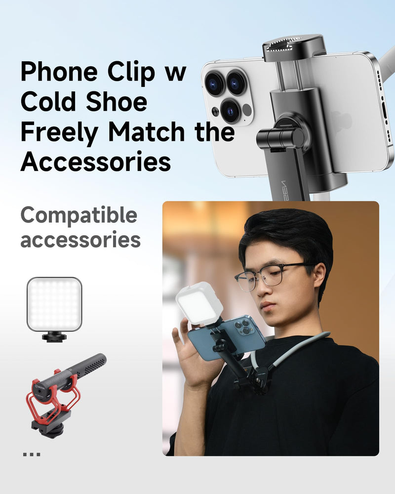 Neck Tripod Phone Holder for iPhone - POV/Vlog Phone Mount Holder for Recording, Hand Free Adjustable Phone Neck Holder Chest Stand Video Recording for iPhone 15 14 13 12 Pro Max Plus Mini S7PRO NO Magnetic Version