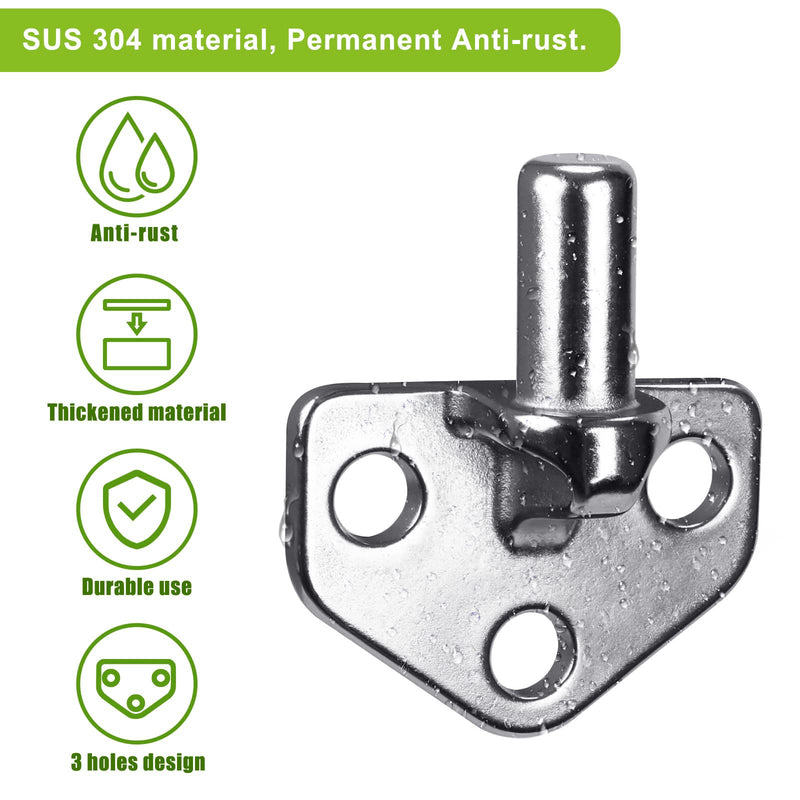 Insaga 304 Stainless Steel Gate Hinges Heavy Duty, Non-Welded Gate Hardware, 2pcs Wall Mount Gate Hinge, Chain Link Gate Hinge with 5/8'' Hinge Pin, Horizontal Design Horizontal Hinge-2pcs