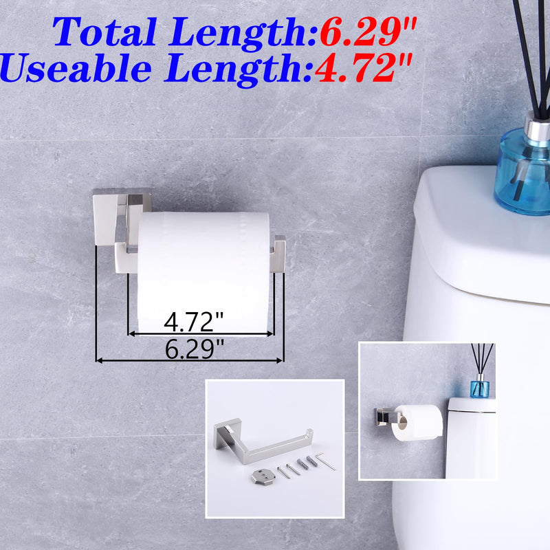 GERZWY Contemporary Stainless Steel Wall Mounted 2-Piece Bathroom Hardware Set - Towel Ring Toilet Paper Holder, Polished Finish FG1656-2JG