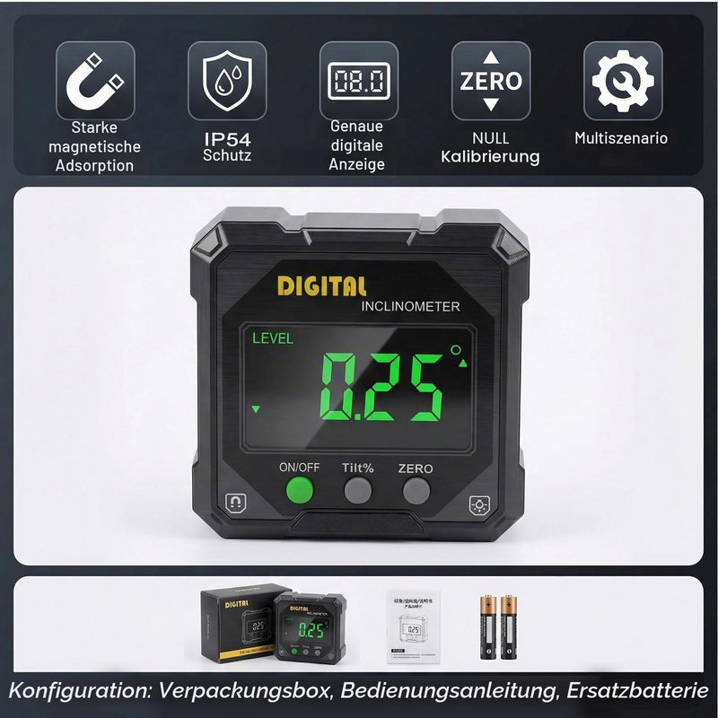 Digital Protractor, LCD Protractor, Inclinometer, Inclinometer, Protractor with Magnetic Base, Level Box Angle Measuring Device, Digital Spirit Level with LCD Display
