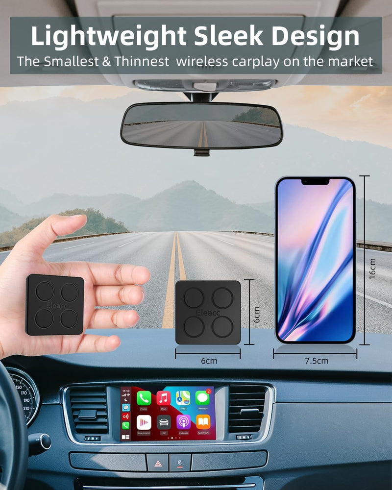 Wireless CarPlay Adapter for iPhone, Convert Wired to Wireless Apple CarPlay Adapter, Mini Size 5.8GHz WiFi Bluetooth Auto Connect CarPlay Dongle for Cars from 2015 & iPhone iOS 10+
