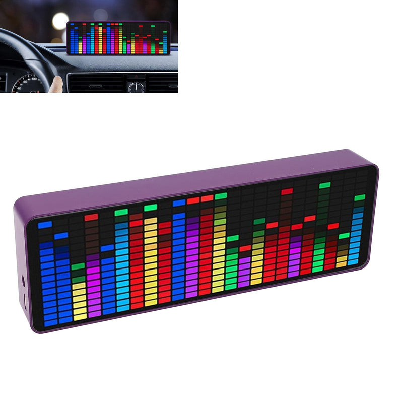 Audio Spectrum Analyzer, LED Music Voice Spectrum Display, Colorful RGB Light Rhythm Analyzer Clock Display, Sound Control Level Meter, 20 Dynamic and 7 Colour Effects