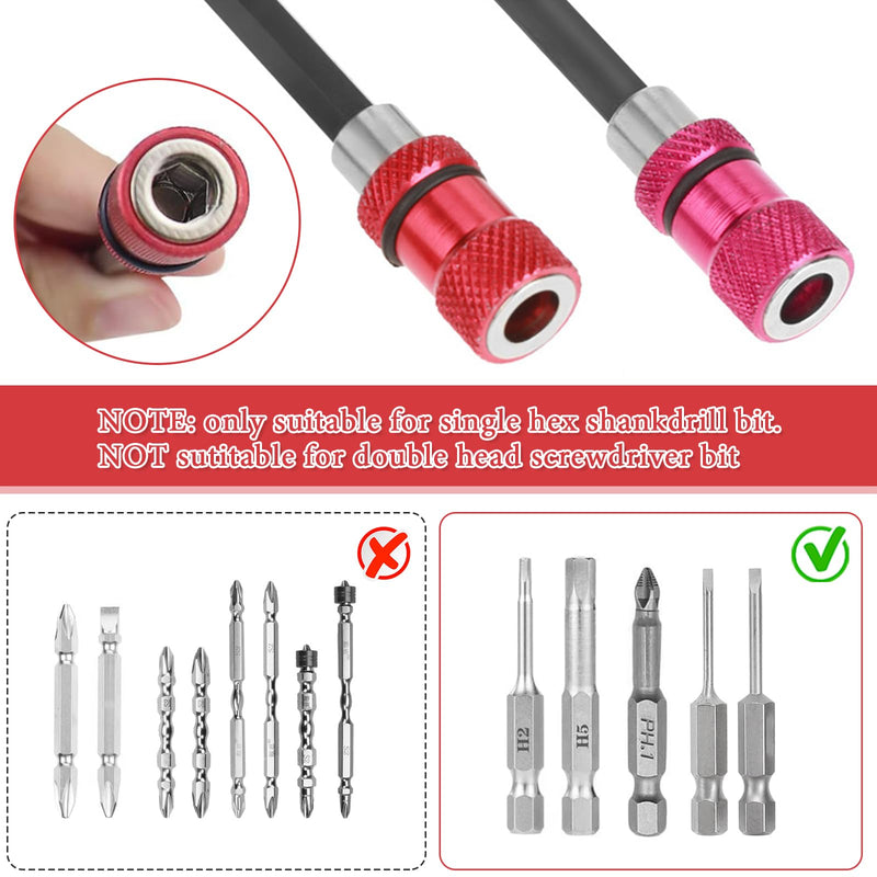 Rierousy 2pcs Magnetic Bit Holder Long 15 cm/30 cm Quick Change Bit Holder 1/4 Inch Hex Shank Extension Magnetic for Drills Impact Wrench