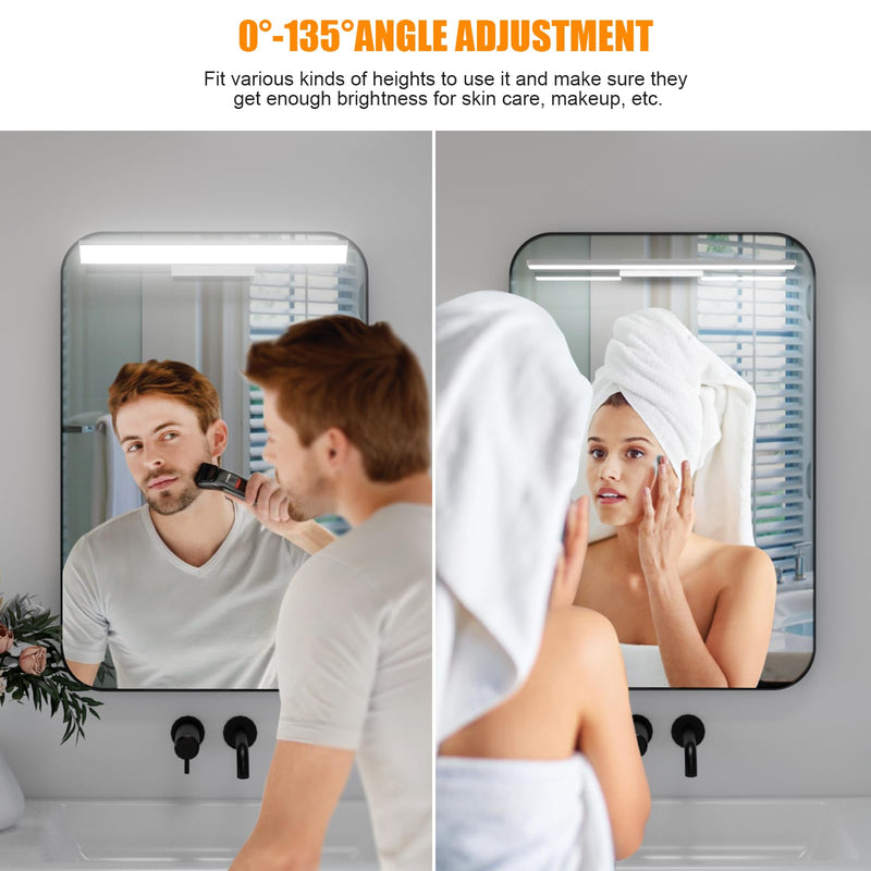 MY BEAUTY LIGHT Bright Dimmable Led Vanity Light Bar for Mirror, 2600K-6800K Adjustable Color Temperature Bathroom Vanity Light Fixtures, 0°-135° Angle Adjustable LED Makeup Mirror Lights 1 Pack