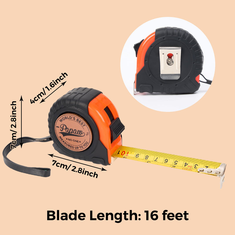 Papaw Gifts, Gift for Papaw from Kids, Measuring Tape 16ft for Men, Ideal for Birthday, Fathers Day, Christmas, Retractable Digital Carpenter Tool