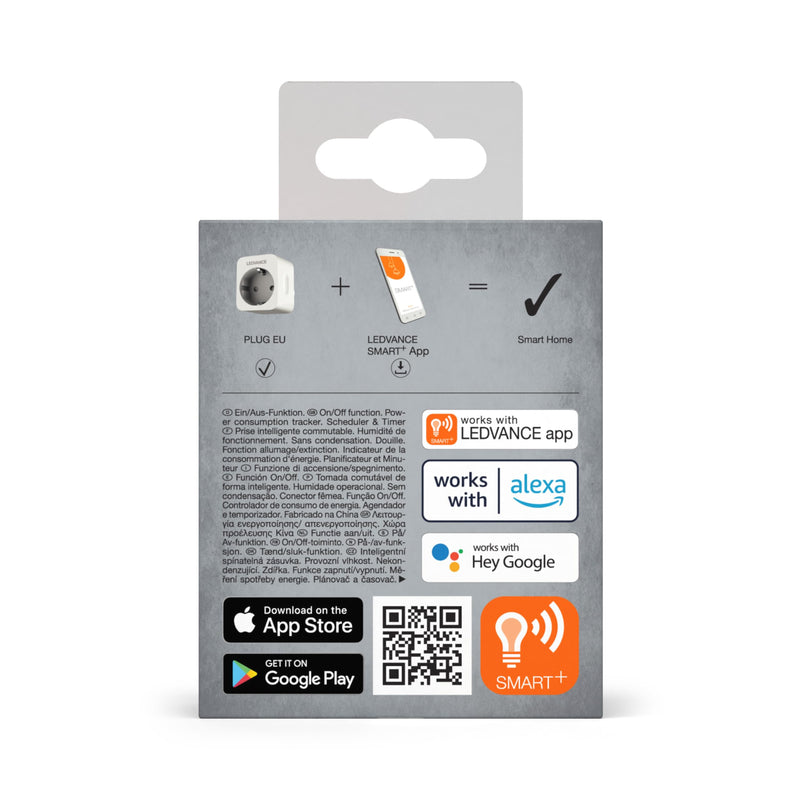 LEDVANCE wifi socket, WiFi electricity meter for socket for the SMART Home. Compatible and controllable with Google, Alexa or via app, 2.4GHz, pack of 1 indoor latest model