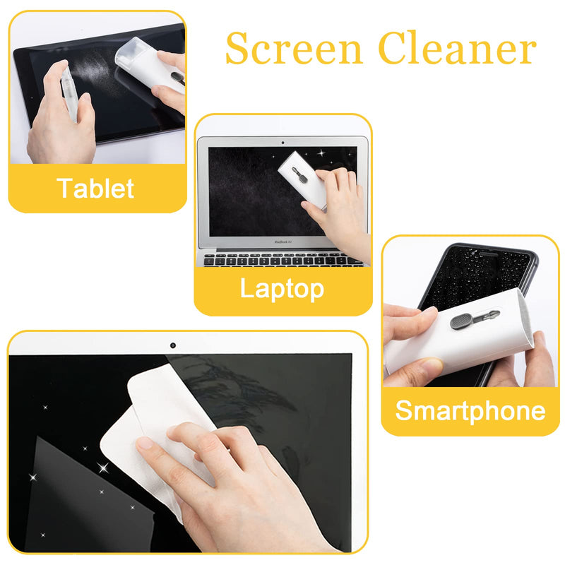 Walrfid Airpods Electronic Screen 7 in 1 Cleaner Kit Laptop Keyboard Cleaning Tool for ipad/iwatch/Computer/Phone/Macbook with 5ml Touchscreen Cleaners Mist (Grey) Grey