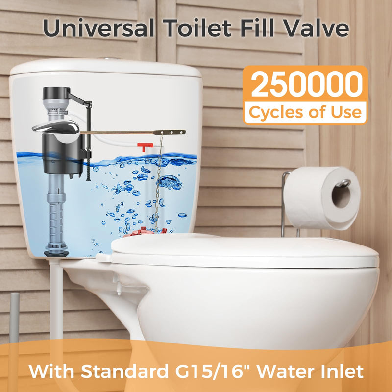 Universal Toilet Flusher Replacement Kit, Toilet Fill Valve and 2-Inch Flapper Replacement Kit, Toilet Parts Inside Tank Kit, Adjustable, Quiet and Easy to Install (2-Pack)