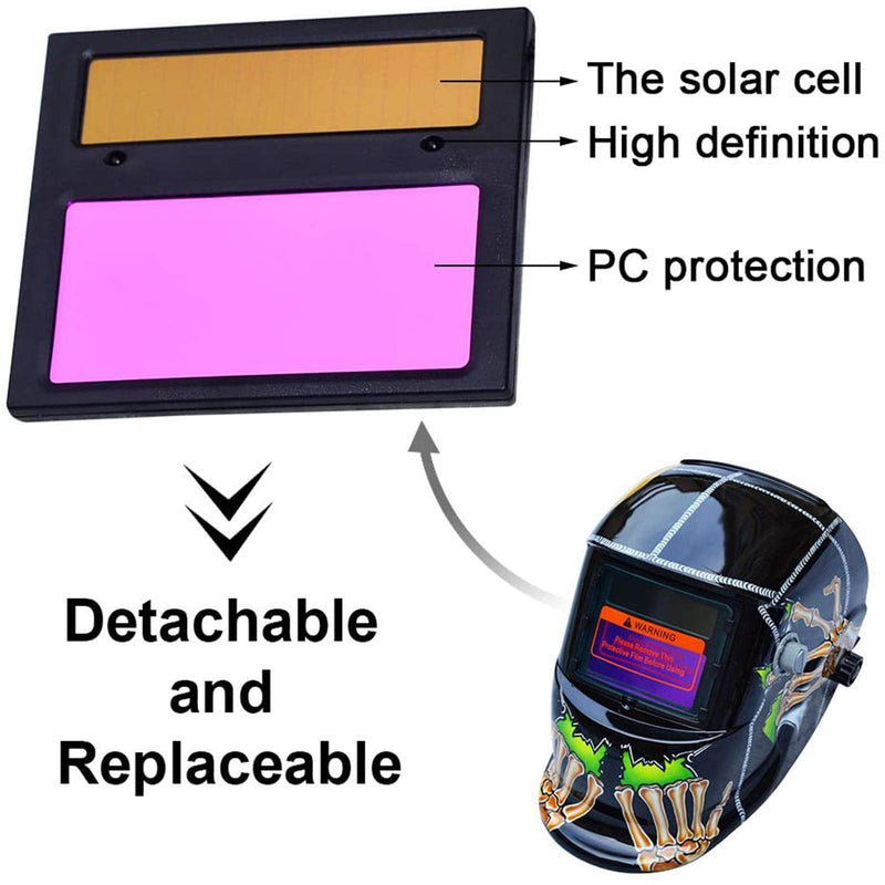 TEKWARE Welding Helmet Solar Power Auto Darkening Hood Welder Mask Breathable Grinding Helmets with Adjustable Shade Range Gz-107