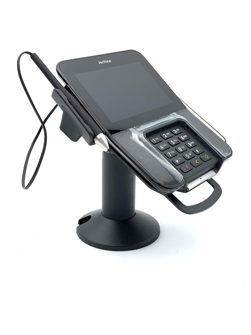 Verifone M400/M440 Swivel and Tilt Low Profile 4" Terminal Stand, Screw-in and Adhesive, Black