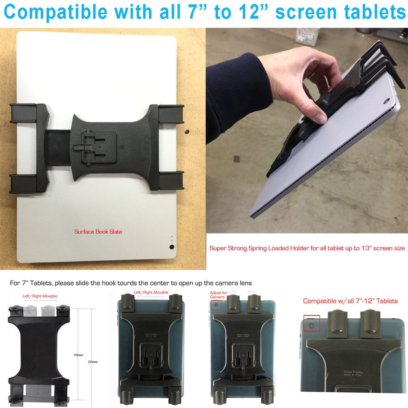ChargerCity Heavy Duty 4-Way Adjust Aluminum Alloy Pole/Bar Cymbal Mic Microphone Stand Podium Tablet Holder Clamp Mount for iPad Pro Air Mini Galaxy Tab Surface Book Pro Pixel