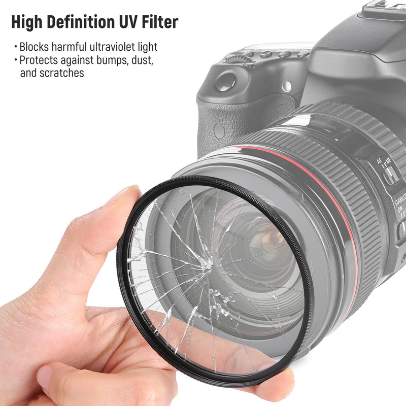 NEEWER 77mm UV/CPL/ND Lens Filter Kit with Hard Shell Storage Case, Multicoated Optical Glass & Aluminum Alloy Frame, UV + Circular Polarizer (CPL) + Neutral Density (ND4) Filter for 77mm Camera Lens