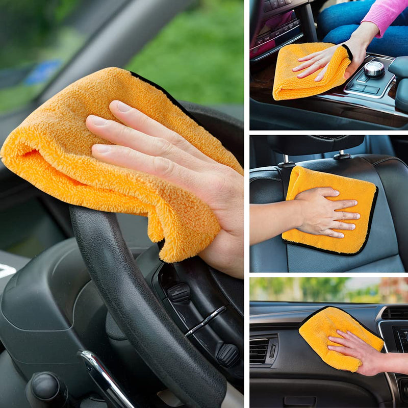 HOMEXCEL Microfiber Towels for Car, Premium Cleaning Cloth Lint Free,Scratch Free, Strong Water Absorption, Car Washing Drying Towel for Household, Auto Detailing, Windows, 16" x 16 ", 6 Pack 16" x 16"