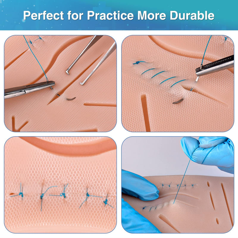 Ultrassist Durable Suture Practice Pad (2 Pads) for Medical and Veterinary Students, Suture Pad Includes14 Pre-Cut Wounds with Rip-Resistant Mesh, Tear-Resistant, Design for Training Only 2 Pads
