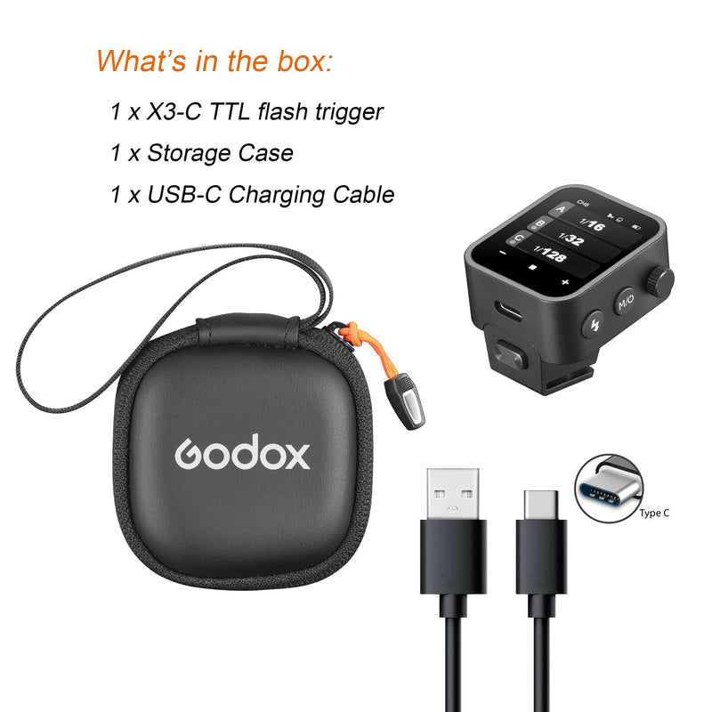 Godox X3 X3-C X3C Touchscreen TTL Wireless Flash Trigger for Canon EOS 5D MarkIII, 5D MarkII, 1300D 800D 750D 650D 550D 450D, M3, M5, M6, 7DII, 6DII, R5, R6, RP Camera(XPROII-C, Xpro-C, X2T-C Upgrade)
