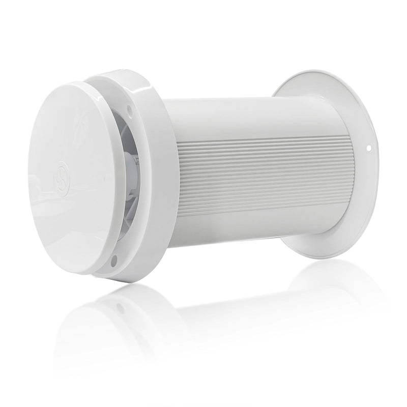 Passive Air Vent 4-Inch - Ideal for Home Rooms, Basements & Garages -With Thermostatic Auto Open at 10/Close at -5, Carbon Filter Airflow, Stainless Steel 304 Grille, Wall Mounted