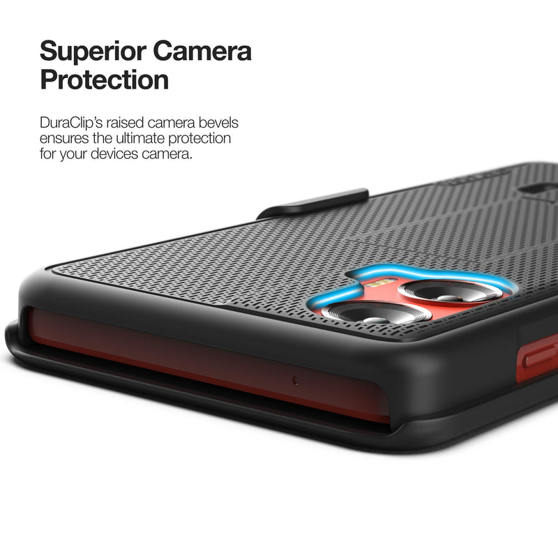 Encased DuraClip for Moto G Stylus 5G 2024 Belt Case with Holster Clip and Kickstand (Black)
