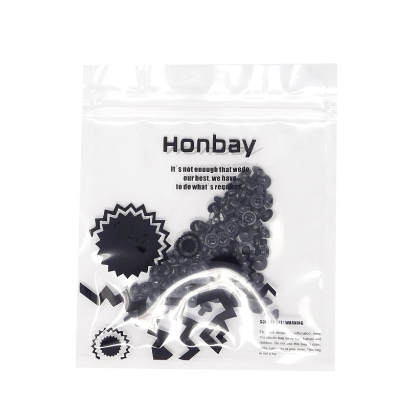 Honbay 100PCS M3x5 Round Head PC Mounting Computer Screws Computer Case Fixed Motherboard Screw (Black Zinc) Black Zinc