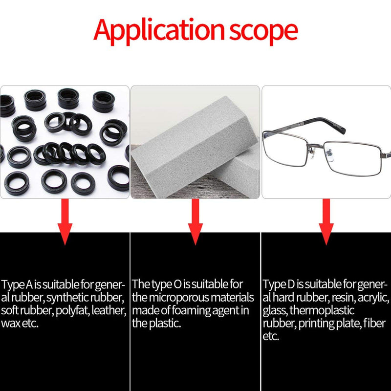 Hardness Tester Shore Type A/O/D Rubber Tire Durometer Hardness Tester 0-100 (Type O)