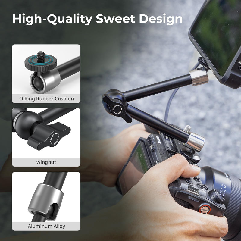 SmallRig 9.8-inch Magic Arm 2-Pack, Adjustable Articulating Friction Arm Mount with 1/4"-20 Thread Screw, for Camera Monitor/LED Light Setup, 5317