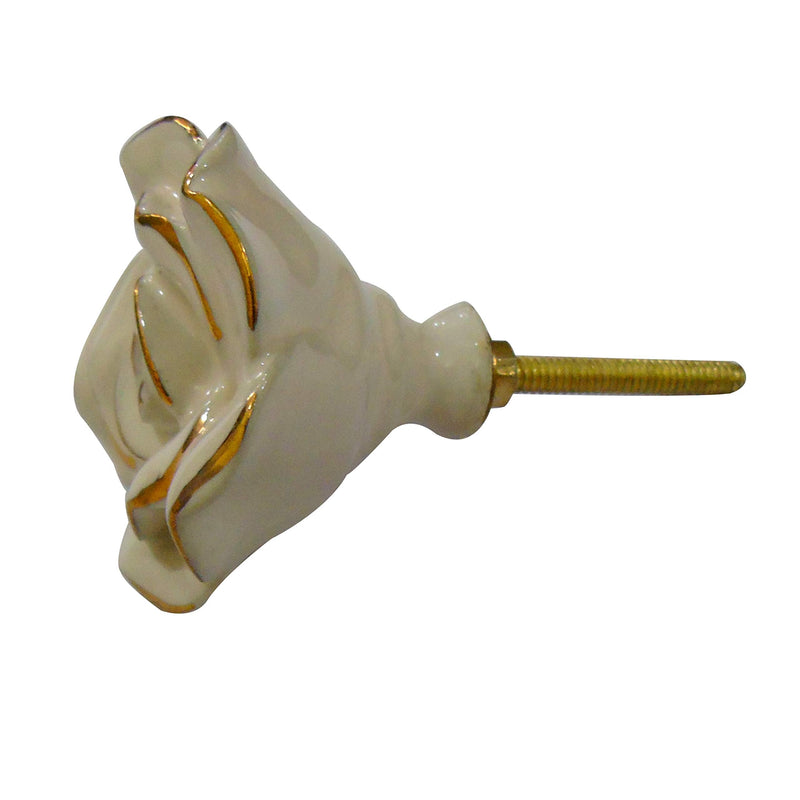 Perilla Home Set of 6 Ceramic Knobs Decorative Rose Knos for Room Kitchen Cabinet Hardware Cupboard Door Knobs Dresser Wardrobe and Drawer Pulls