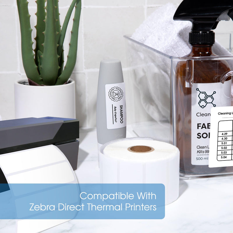 [Australia - AusPower] - Spartan Industrial - 1 1/2" X 1" Direct Thermal Labels (10 Rolls, 1300/Roll) Barcode Labels Compatible with Rollo, Zebra, and Other Desktop Label Printers 1.5" X 1" 10 Count 